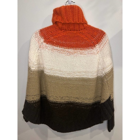 Michael Kors Striped Brown Sweater Poncho XS - Picture 3 of 4